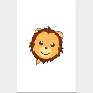 Cute Lion Cartoon Character in Speech Bubble Posters and Art